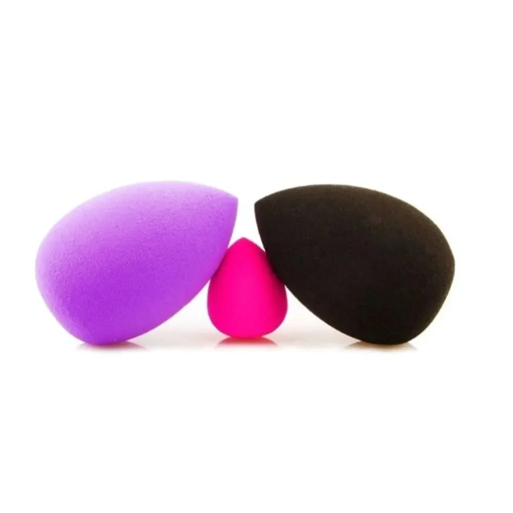Baby beauty 3 Pc Beauty Makeup Black/Pink Sponge Blender Foundation Puff